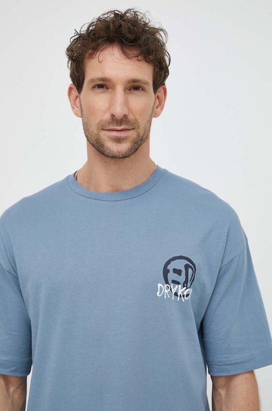 Drykorn t-shirt bawełniany ANAYO_GD niebieski 49295.520155