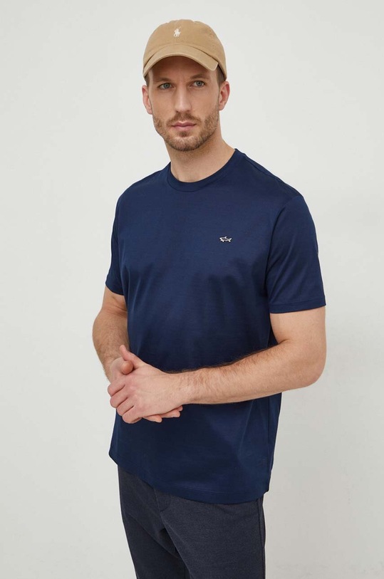 Paul&Shark t-shirt in cotone semplice blu navy 24411021