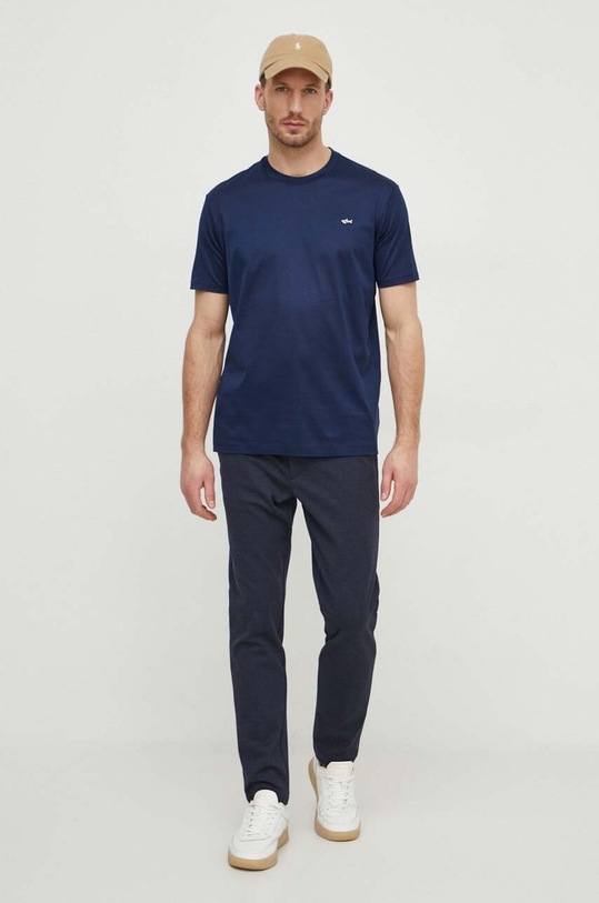 Paul&Shark t-shirt in cotone 24411021 blu navy SS25