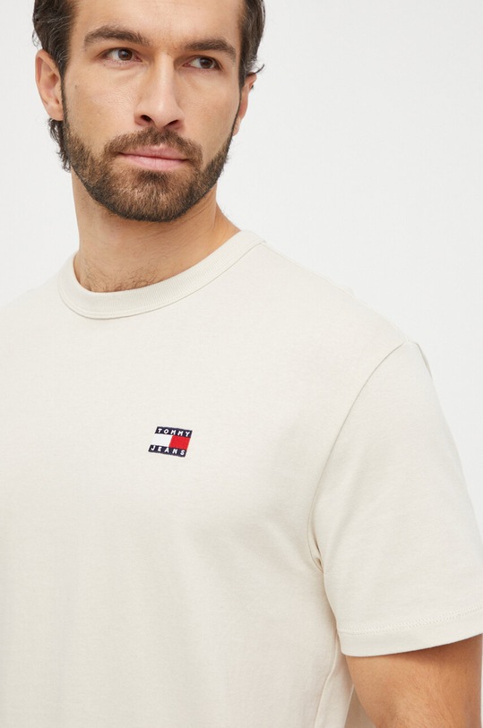 Odzież Tommy Jeans t-shirt bawełniany DM0DM17995 beżowy