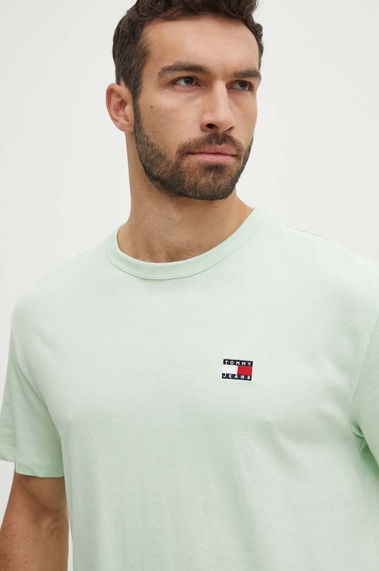 Tommy Jeans t-shirt bawełniany regular zielony DM0DM17995