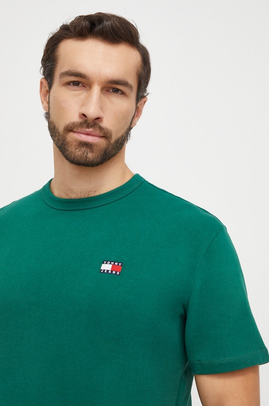 Odzież Tommy Jeans t-shirt bawełniany DM0DM17995 zielony
