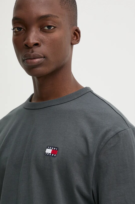 Tommy Jeans t-shirt bawełniany szary DM0DM17995