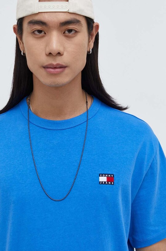 Хлопковая футболка Tommy Jeans голубой DM0DM17995