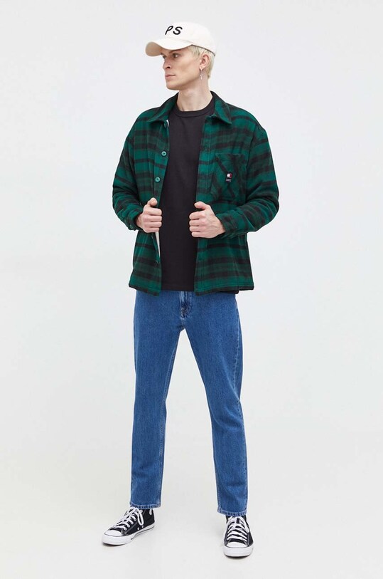 Хлопковая футболка Tommy Jeans DM0DM17995 чёрный AW24