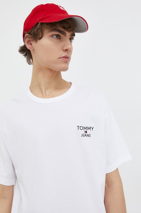 Tommy Jeans t-shirt bawełniany regular biały DM0DM18872