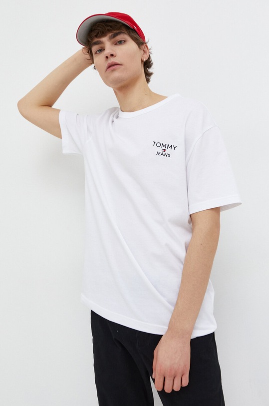 Tommy Jeans t-shirt bawełniany biały DM0DM18872
