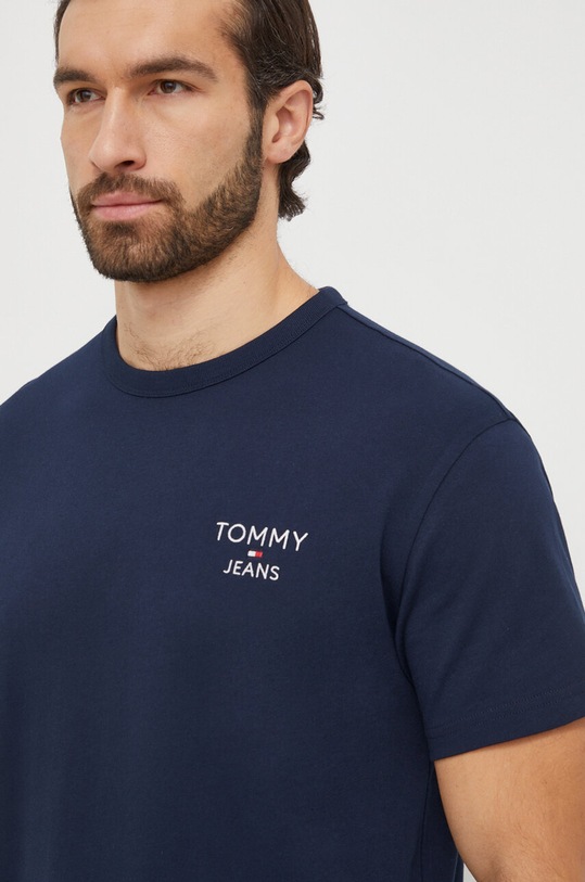 Odzież Tommy Jeans t-shirt bawełniany DM0DM18872 granatowy