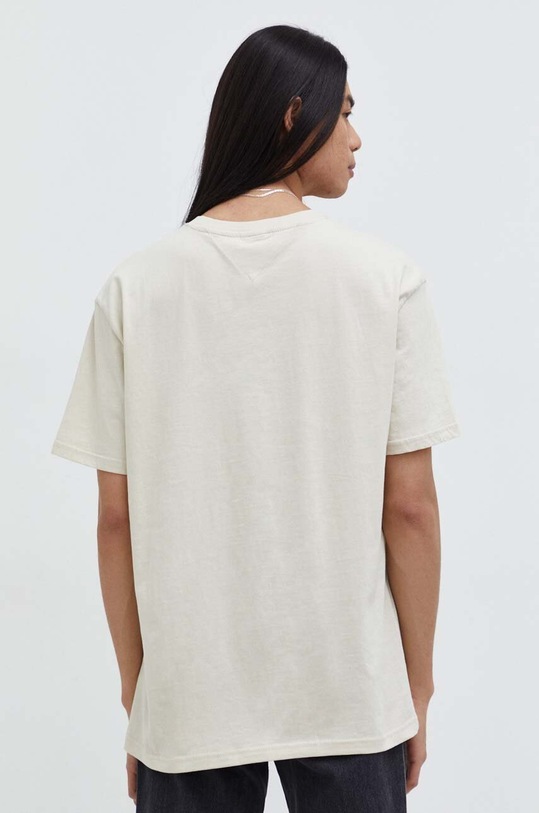 Tommy Jeans t-shirt bawełniany DM0DM17993 beżowy SS24