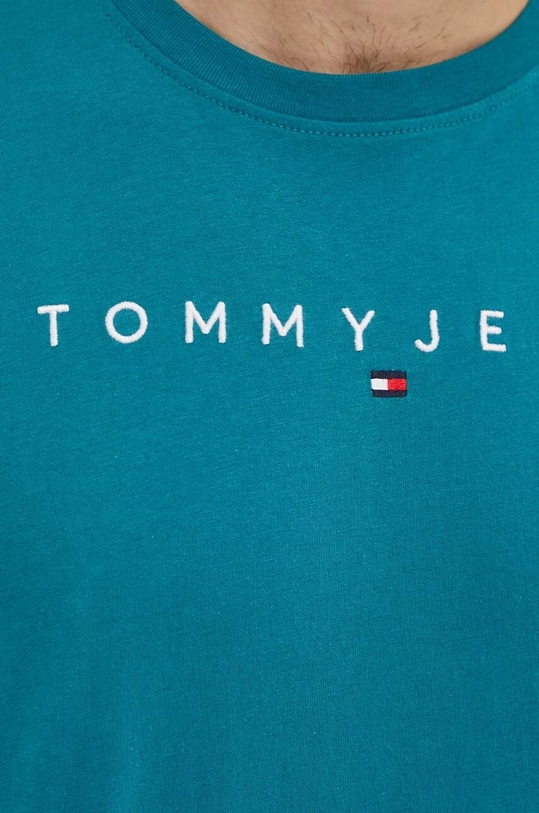 Tommy Jeans t-shirt bawełniany turkusowy DM0DM17993
