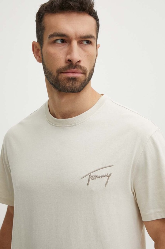 Бавовняна футболка Tommy Jeans regular бежевий DM0DM17994