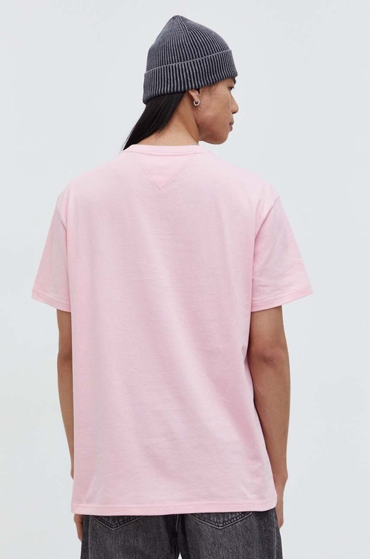 Odzież Tommy Jeans t-shirt bawełniany DM0DM17994 różowy