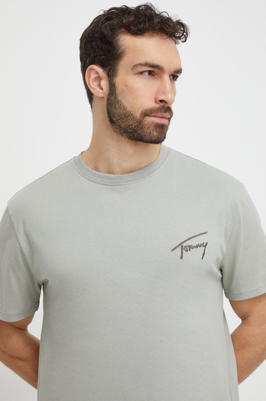 Tommy Jeans t-shirt bawełniany regular zielony DM0DM17994