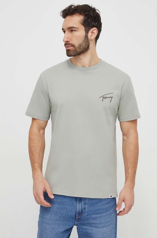 Odzież Tommy Jeans t-shirt bawełniany DM0DM17994 zielony