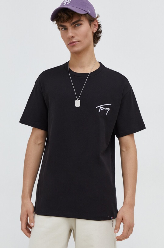 Tommy Jeans t-shirt bawełniany czarny DM0DM17994