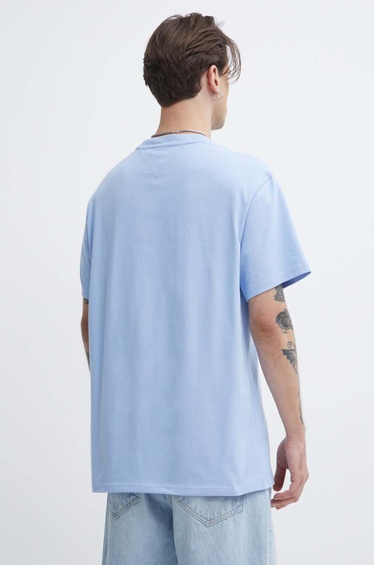 Odzież Tommy Jeans t-shirt bawełniany DM0DM18266 niebieski