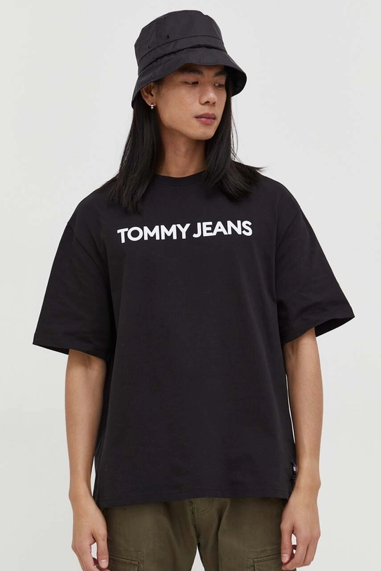 Tommy Jeans t-shirt bawełniany nadruk czarny DM0DM18267