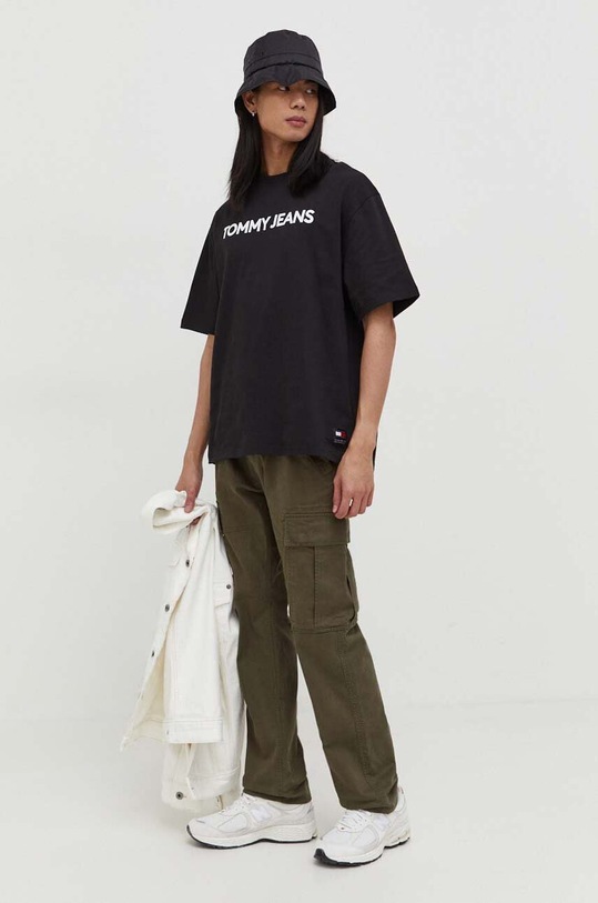 Tommy Jeans t-shirt bawełniany DM0DM18267 czarny SS24