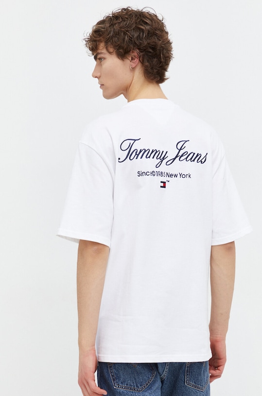 Odzież Tommy Jeans t-shirt bawełniany DM0DM18273 biały