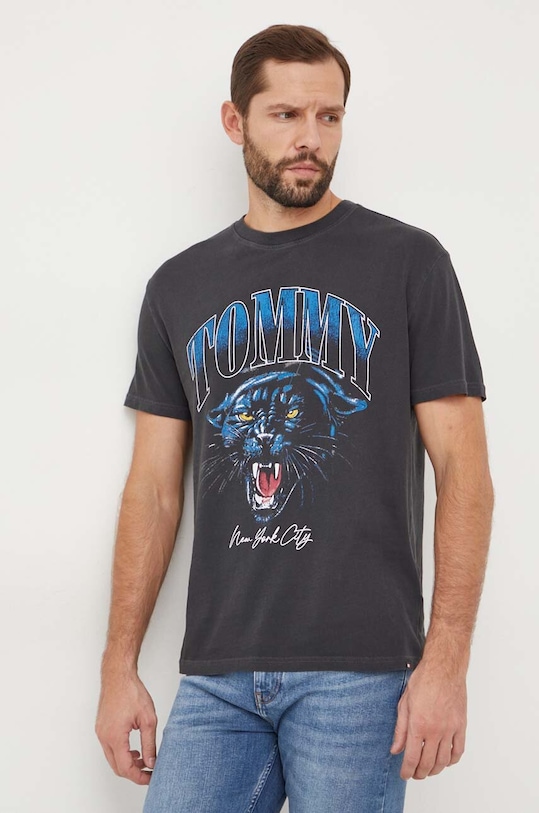Tommy Jeans t-shirt bawełniany DM0DM18281 szary SS24