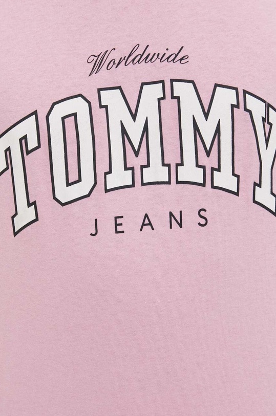 Bavlněné tričko Tommy Jeans DM0DM18287 růžová