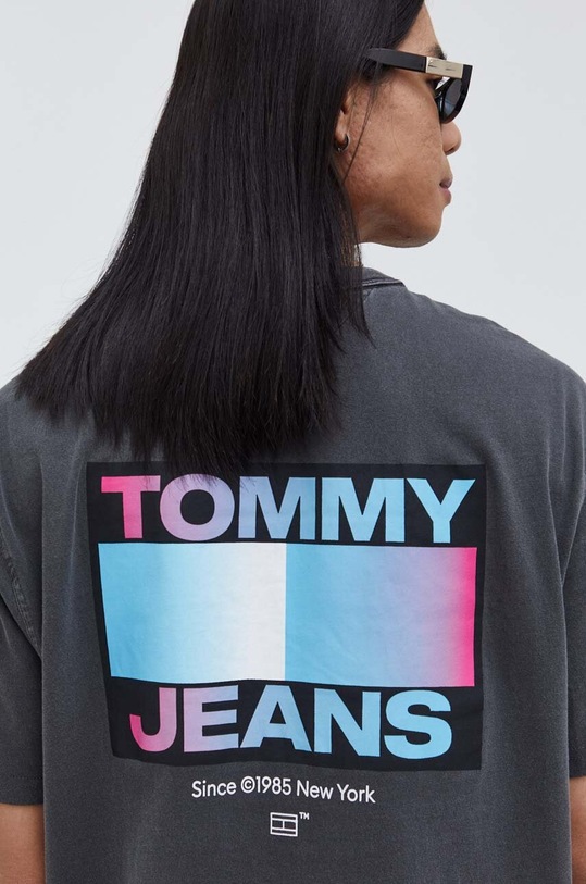 Tommy Jeans t-shirt bawełniany szary DM0DM18300