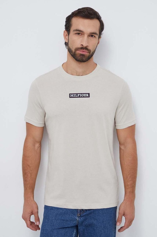 Tričko Tommy Hilfiger MW0MW33723 béžová SS24