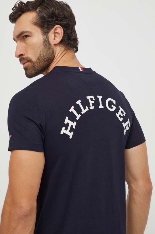 Tommy Hilfiger t-shirt bawełniany nadruk granatowy MW0MW33686