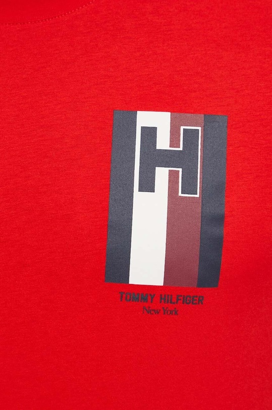 Tommy Hilfiger t-shirt bawełniany czerwony MW0MW33687