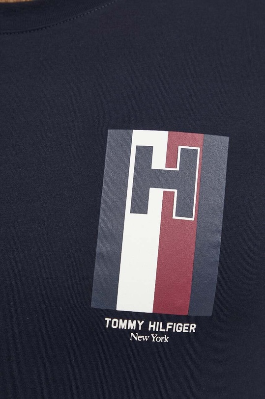 Tommy Hilfiger t-shirt bawełniany granatowy MW0MW33687