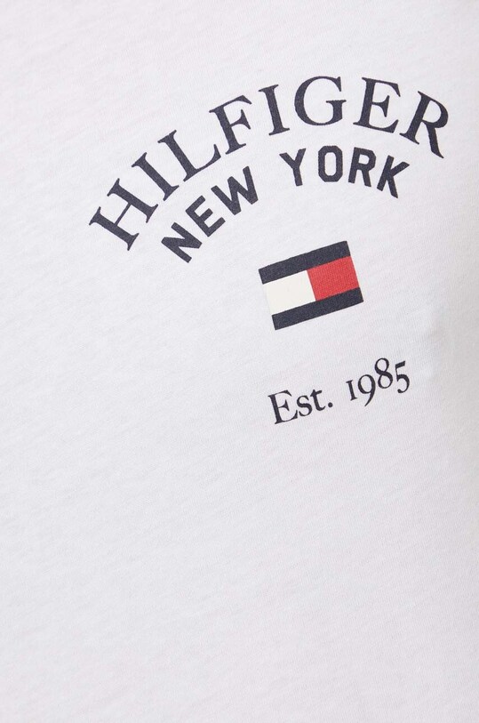 Βαμβακερό μπλουζάκι Tommy Hilfiger MW0MW33689 λευκό