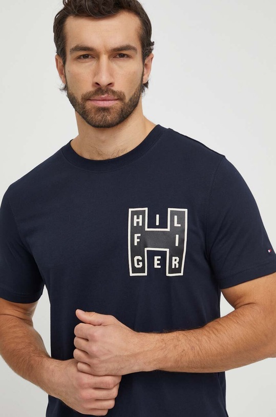 Odzież Tommy Hilfiger t-shirt bawełniany MW0MW33893 granatowy