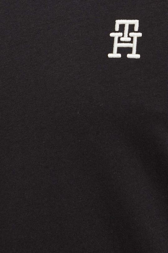 Βαμβακερό μπλουζάκι Tommy Hilfiger μαύρο MW0MW33987