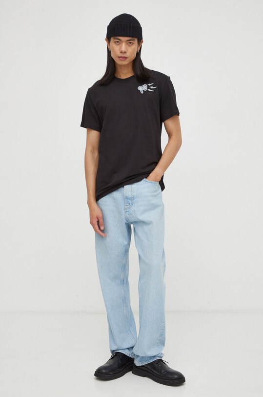 G-Star Raw t-shirt bawełniany D23898.336 czarny SS24