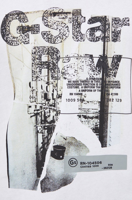 Памучна тениска G-Star D23899.C336 бял