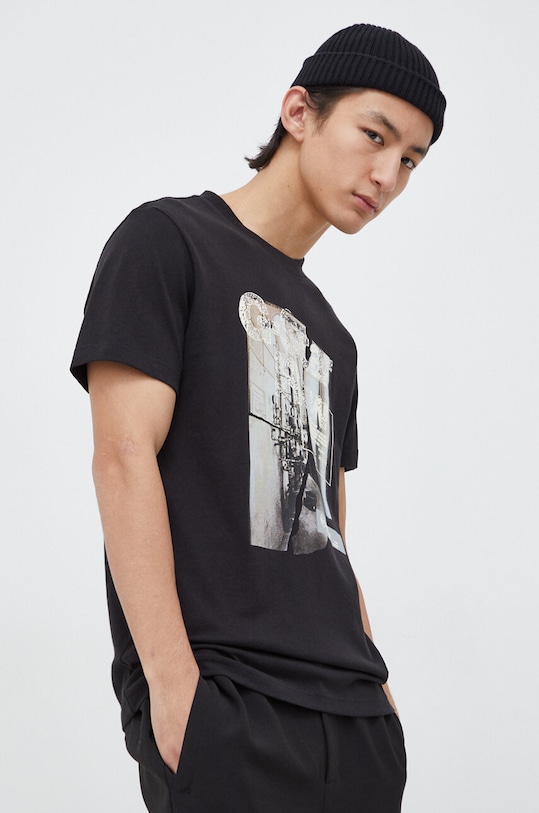 G-Star tricou din bumbac print negru D23899.C336