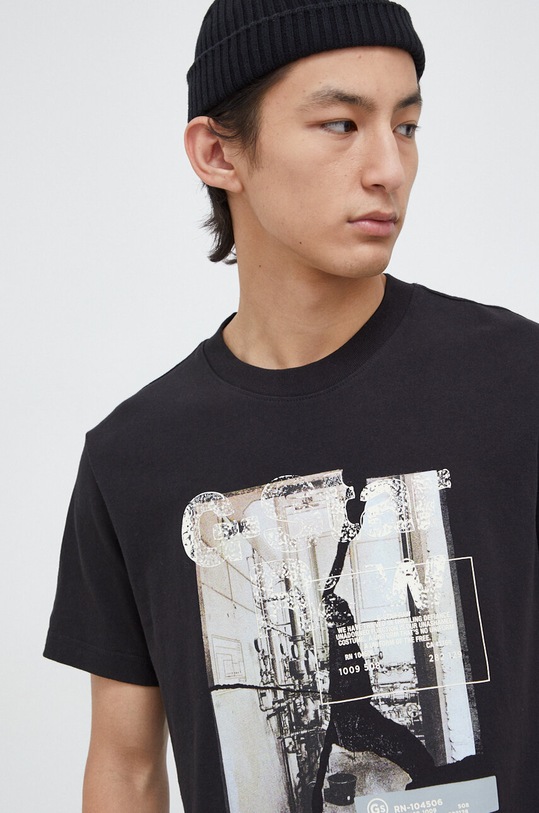 G-Star tricou din bumbac negru D23899.C336