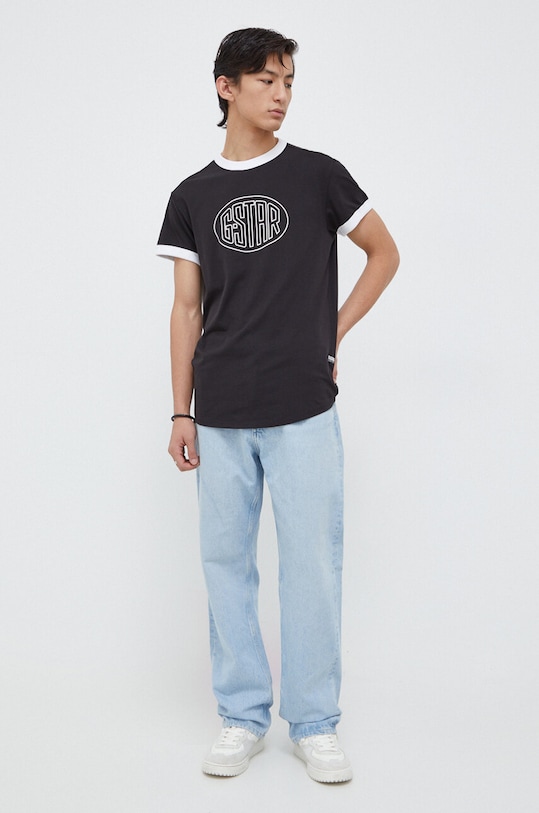 G-Star t-shirt bawełniany D23900.336 czarny SS24