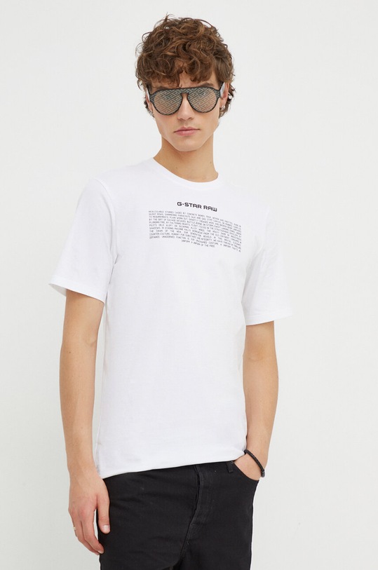 G-Star t-shirt bawełniany biały D23902.336