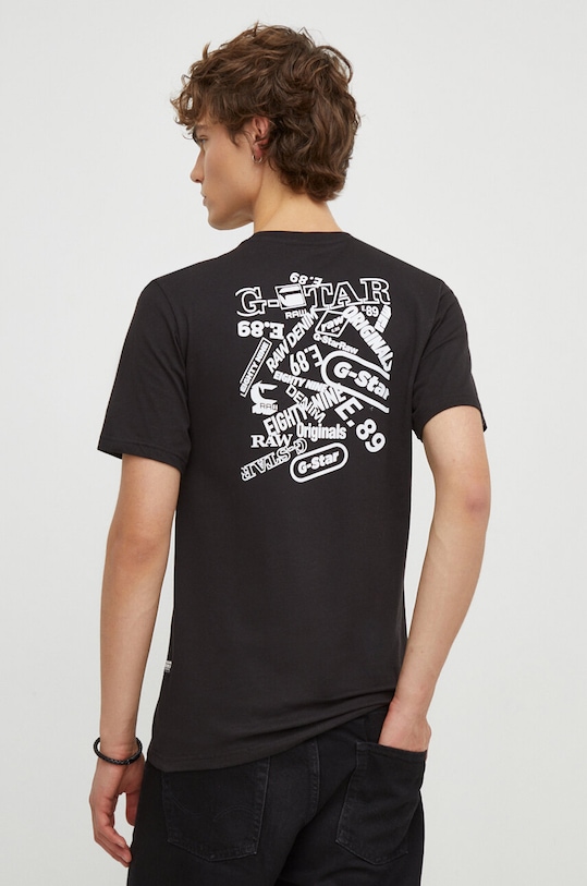 Bavlněné tričko G-Star slim černá D23906.336