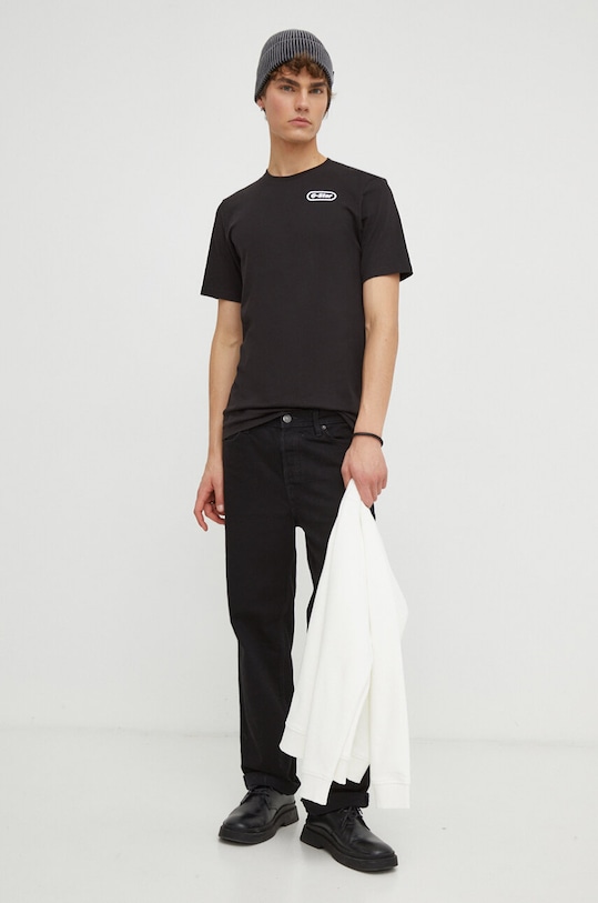 Bavlněné tričko G-Star D23906.336 černá SS24