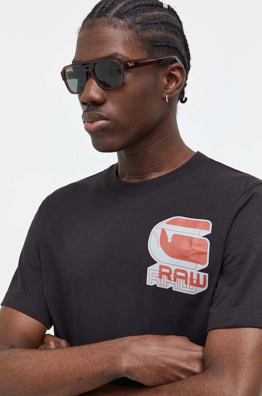 G-Star t-shirt bawełniany czarny D23901.336