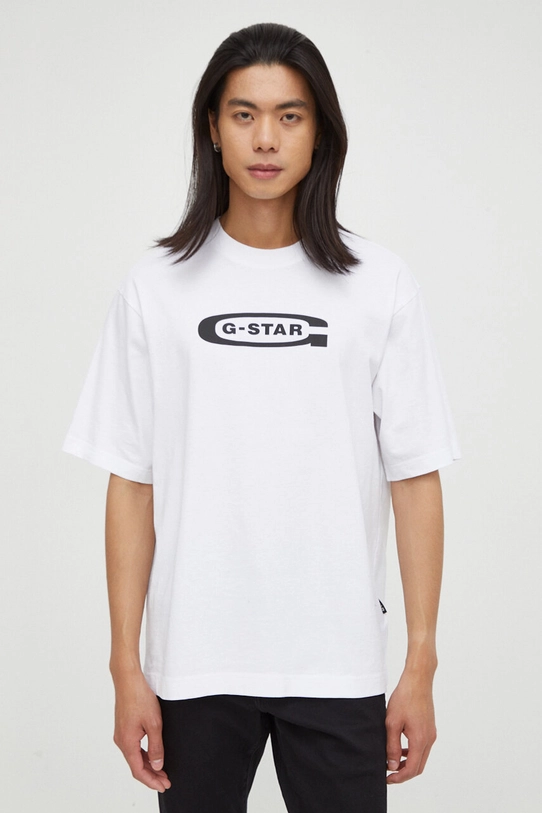 G-Star Raw t-shirt bawełniany nadruk biały D23904.C336