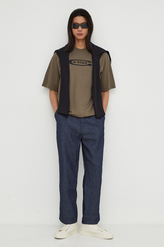 G-Star tricou din bumbac D23904.C336 verde SS24