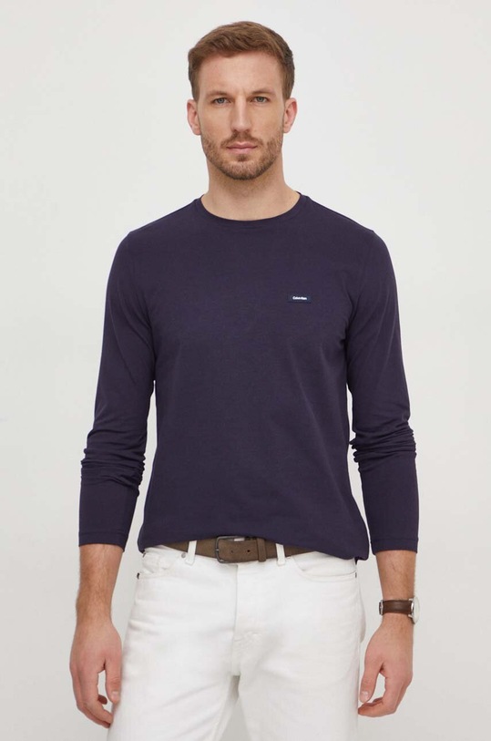 Calvin Klein longsleeve bawełna granatowy K10K112725