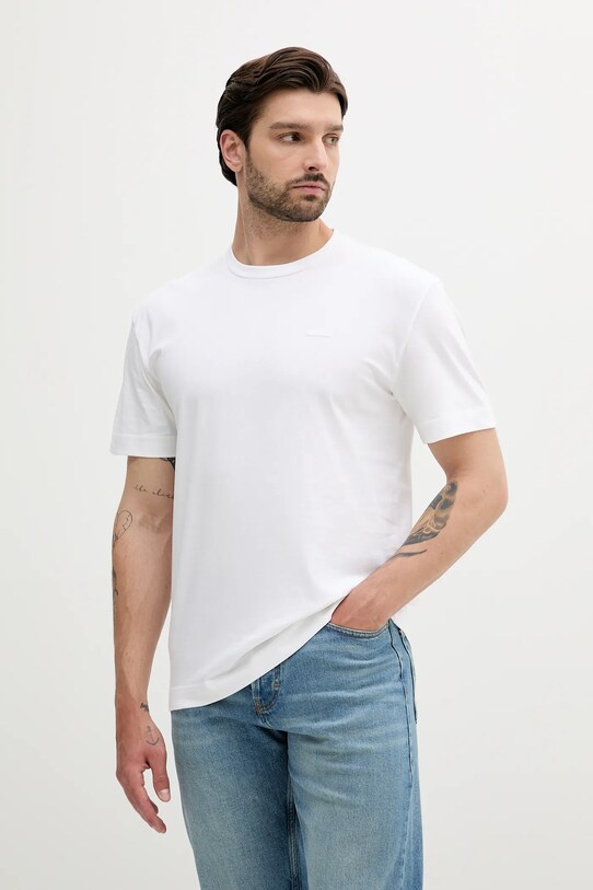 Calvin Klein tricou din bumbac uni alb K10K112749