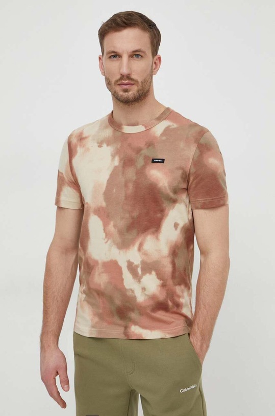 Bavlněné tričko Calvin Klein béžová K10K112759