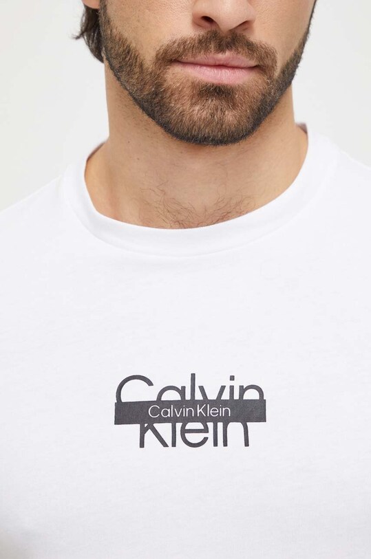 Calvin Klein t-shirt bawełniany biały K10K112395