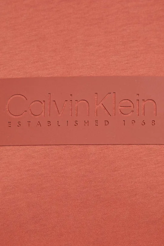 Βαμβακερό μπλουζάκι Calvin Klein πορτοκαλί K10K112403