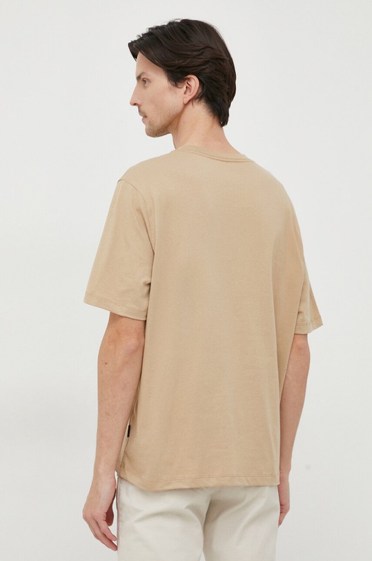 Βαμβακερό μπλουζάκι Michael Kors CH351RG1V2 μπεζ SS24